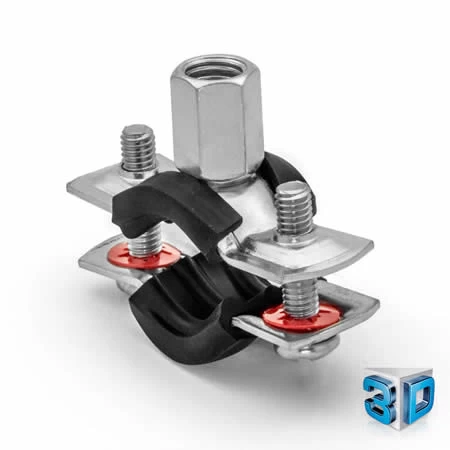 DG5 Pipe Clamps With Combi Nut And Rubber slide #1