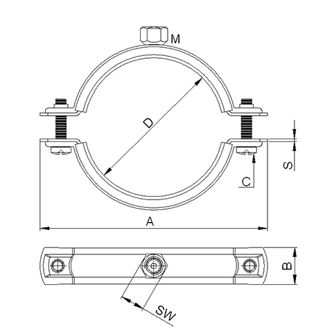 DG5 Pipe Clamp without Rubber Nut slide #2