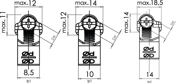 Kabartmalı Hortum Kelepçesi dimension