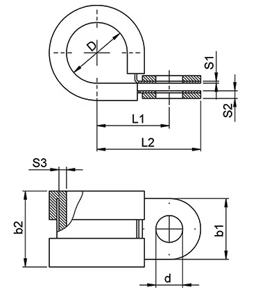 DIN 3016 Bağlantı Kelepçesi Lastikli dimension