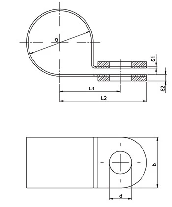 DIN 3016 Connection Clamp without Rubber dimension